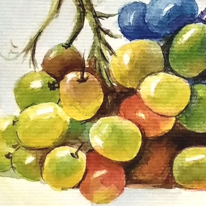 Акварель "Виноград" 20х26 художник Инесса Сацута