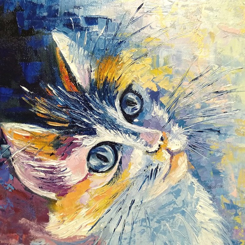 Картина маслом «Солнечный кот» 30 х 40 художник Инесса Сацута